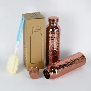 800ML Electroplated Copper Water Bottle One-Click Open Lid Anti-Slip Hammer Pattern Bottle Sports Water Bottle 1