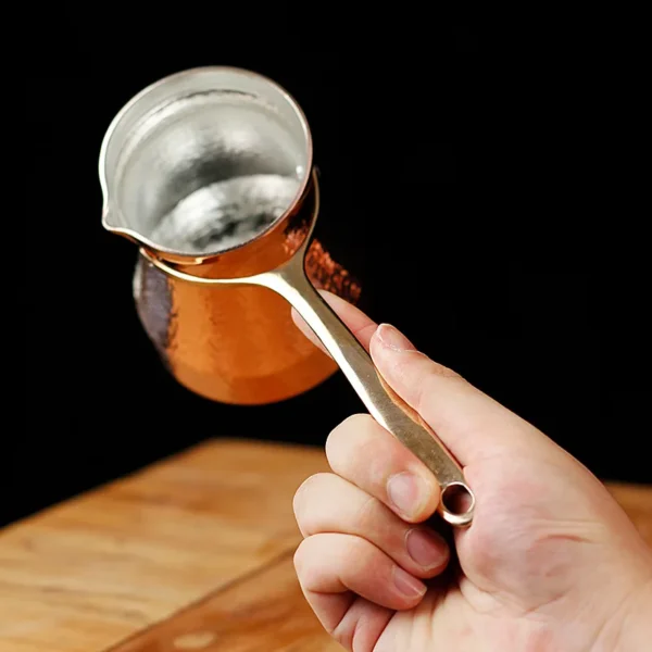 100/400ml pure copper hand-brewed coffee pot with long handle, hand-hammered texture, Italian style, high-end hearth pot 1