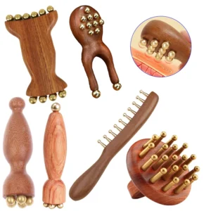 1Pcs Meridians Massage Comb Copper Sandalwood Meridians Fine Tooth Comb Needling Guasha Scalp Massage Brush Relax Body Massager 1