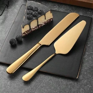 2Pcs Stainless Steel Cake Cutting Knife Shovel Cutlery Set Cake Pizza Dessert Spatula Tableware Wedding Birthday Party Supplies 1
