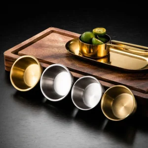 304 Stainless Steel Small Seasoning Dish Kitchen Sauce Cup Ketchup Dipping Bowl Appetizer Plates Sushi Vinegar Soy Saucer Dish 1