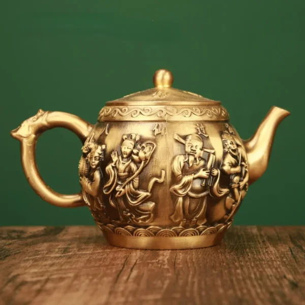 Copper Brass Dragon and Phoenix Wine Pot Crafts Ornament Wine Pot Home Decor 1