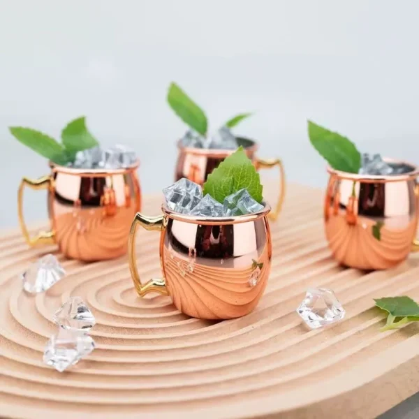 4pcs 60ml 2-Ounce Moscow Mule Copper Mugs Metal Mug Cup Stainless Steel Beer Wine Coffee Cup 1