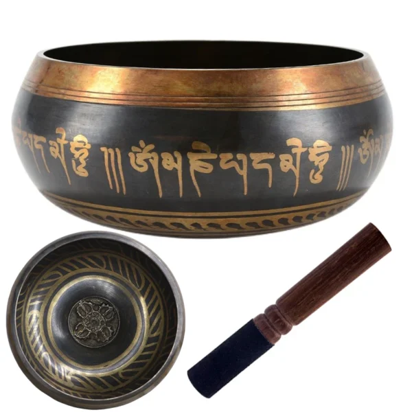 Tibetan Singing Bowl Set Sound Bowls Meditation Nepal Music Bowl Buddhism for Meditation Yoga Stress Relief Tibet Copper Bowl 1