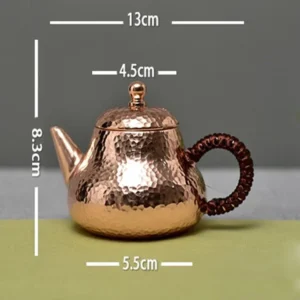 200ML Small Pure Copper Teapot Retro Mini Bubble Tea Pot Pure Handmade Copper Kettle Handle Play Pot 1