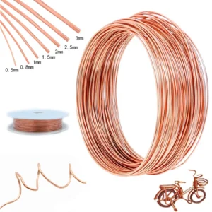 1-10M Bare Copper Wire Pure Copper Wire T2 Copper Coil Conductive Copper Wire, Bare Line Diameter 0.1/0.15/0.2/0.3/0.4/0.5-5mm 1