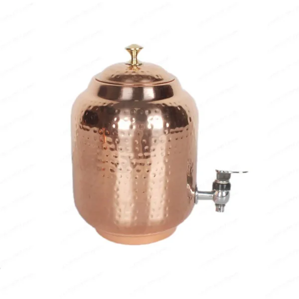 Pure copper water dispenser water tank 6.5 liter brown kettle, double glass faucet bucket 1