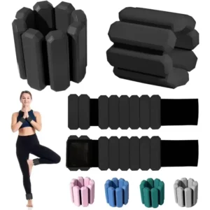One Pair 1lb/2lb Weight-bearing Wrist Strap Adjustable Weights Wearable Wrist & Ankle Weighted Bracelet for Yoga Gym Workouts