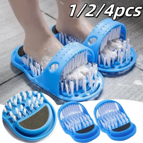 1-4pcs Shower Foot Cleaner Foot Washing Brush Remove Dead Skin With Suction Cup For Bathing Hotels Slippers Home Bathroom Tools