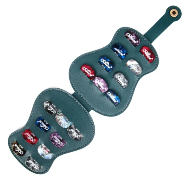 1pc Holds 18 Guitar Plectrum Storage Bag pu Leather Folding Storage Durable Portable Guitar Accessories