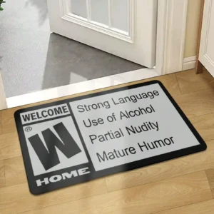 VIKAMA Welcome Printed Carpet, Durable and Washable, Crystal Velvet Home Entrance Doormat, Bedroom Entrance Mat, Home Decor