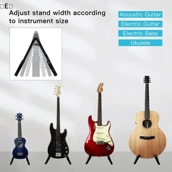 〔E〕Foldable A Frame Guitar Stand Excellent Anti Slip Stability Portable ABS Stand For All Size Acoustic Electric Guitars