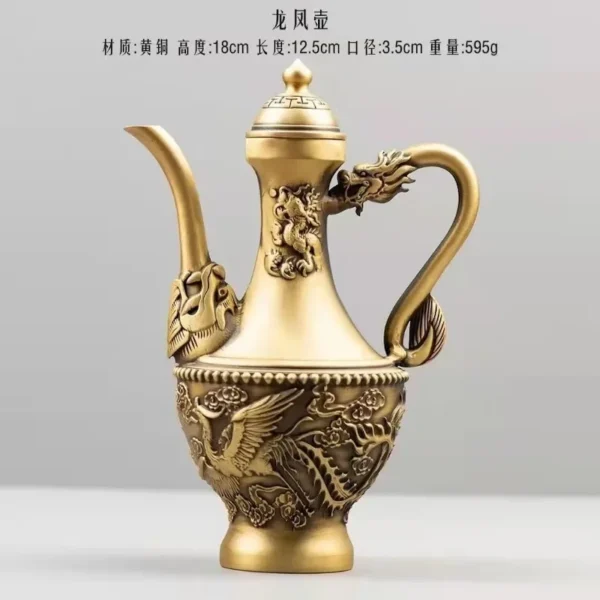 Brass emboss water bottles Home teapot liquor bottle Portable kettle Hip flask Vintage Copper water bottle Free shipping items