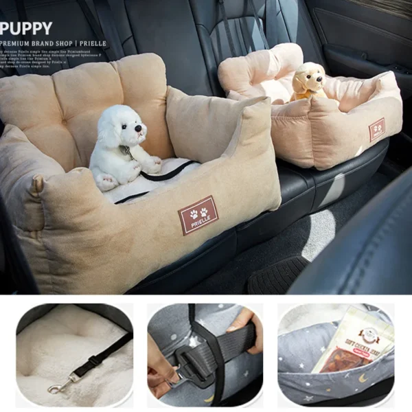 Dog Car Seat with Safety Belt Four Season Universal Pet Booster Nest Cushion Washable Dogs Cats Sofa Bedding Travel Mattress