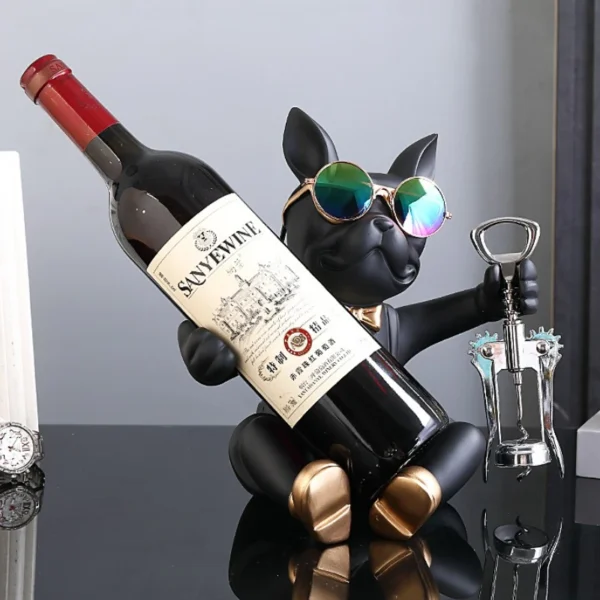 Bulldog Wine Rack Realistic Resin Dog Statue Holder Animal Themed Home Bar Decor Unique Gift For Pet Lovers And Dad Figurine