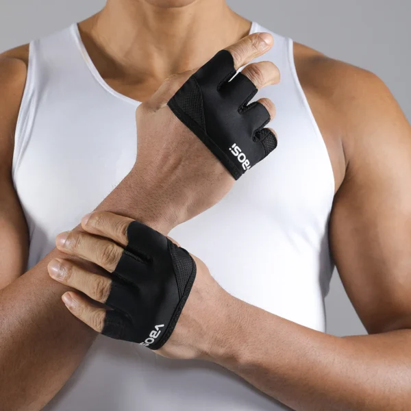 VBOSI 1 Pair Unisex Lightweight Four-Finger Workout Gloves – Non-Slip Grip for Fitness, Weightlifting & Training for Women Men