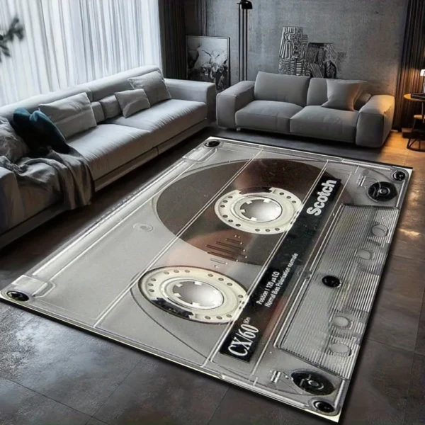 Vintage Cassette Tape Carpet Mat Retro Music Design for Living Room Home Decoration Carpets for Living Room Rugs for Bedroom