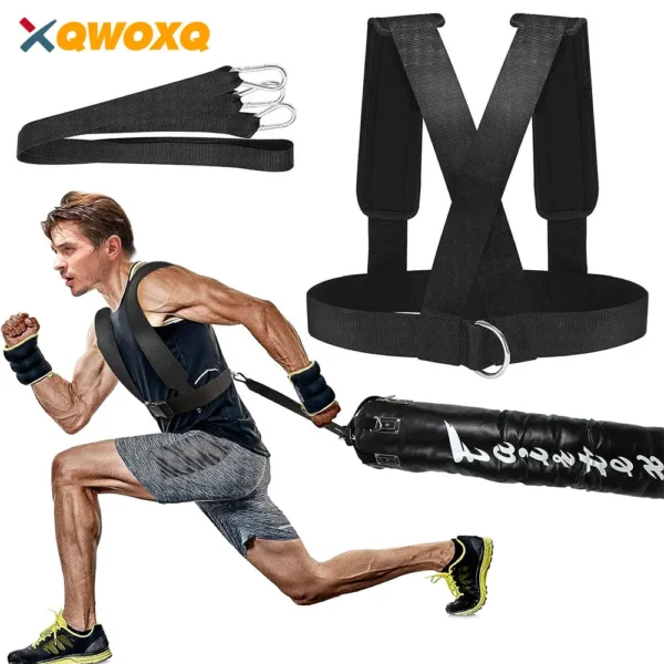 Sled Harness Tire Pulling Harness Pull Strap with Reinforced Lock, Fitness Weight Sled Resistance Training Speed Harness Trainer