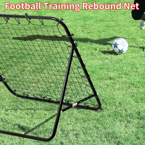 Soccer Rebounder Net with 20 Elastic Ropes Kickback Football Practice Net Target Goal Rebound Net Beginner Training Aid
