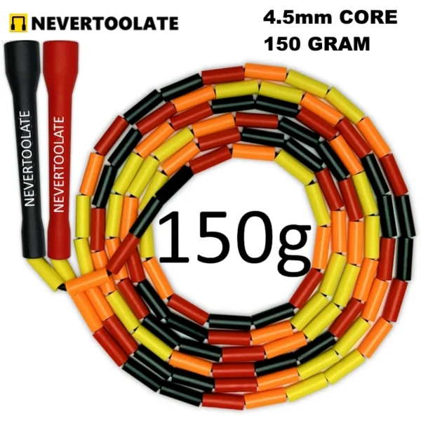 NEVERTOOLATE 4.5MM core 150 gram heavy beaded coach chris 2.9m hard bead beaded rope fitness freestyle skipping jump rope
