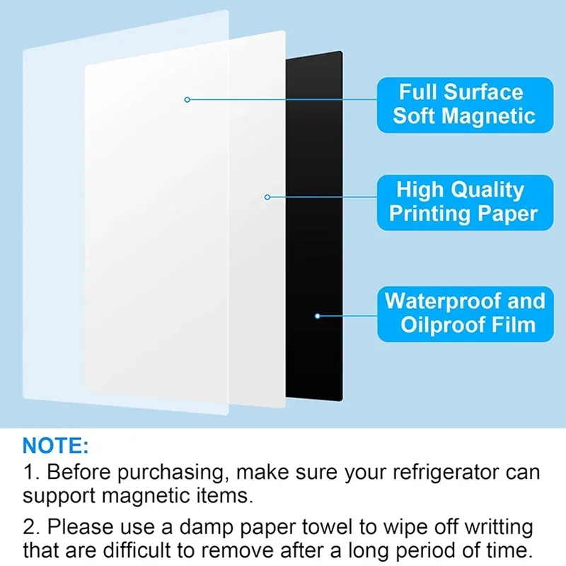 A4 Size Dry Erase White Board for Fridge Sticker Magnetic Whiteboard,Portable 11.8 4